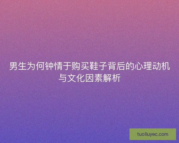 男生为何钟情于购买鞋子背后的心理动机与文化因素解析